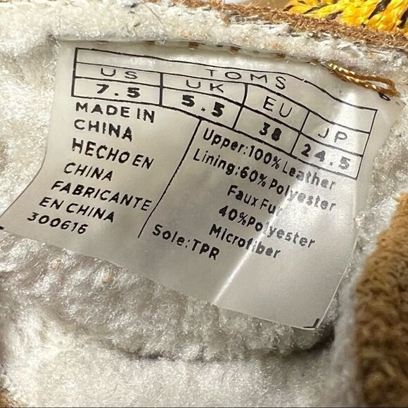 TOMS Desert Wedge Shearling Suede Heels in Wheat 7.5 - Picture 10 of 10